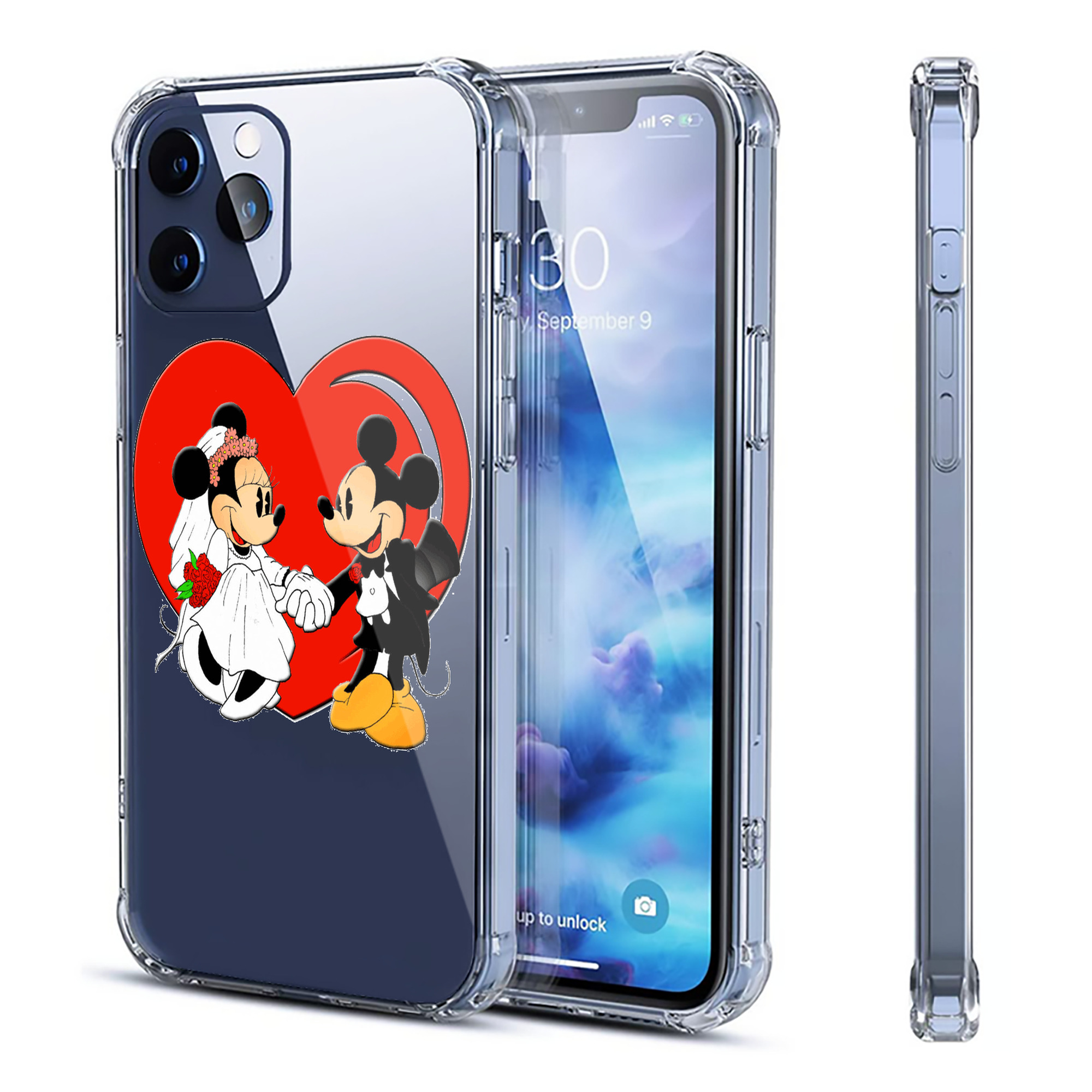 （画像用） ミッキーマウス Mickey Mouse 【iPhone 12シリーズ対応】透明スマホケース（クリアソフトケース）